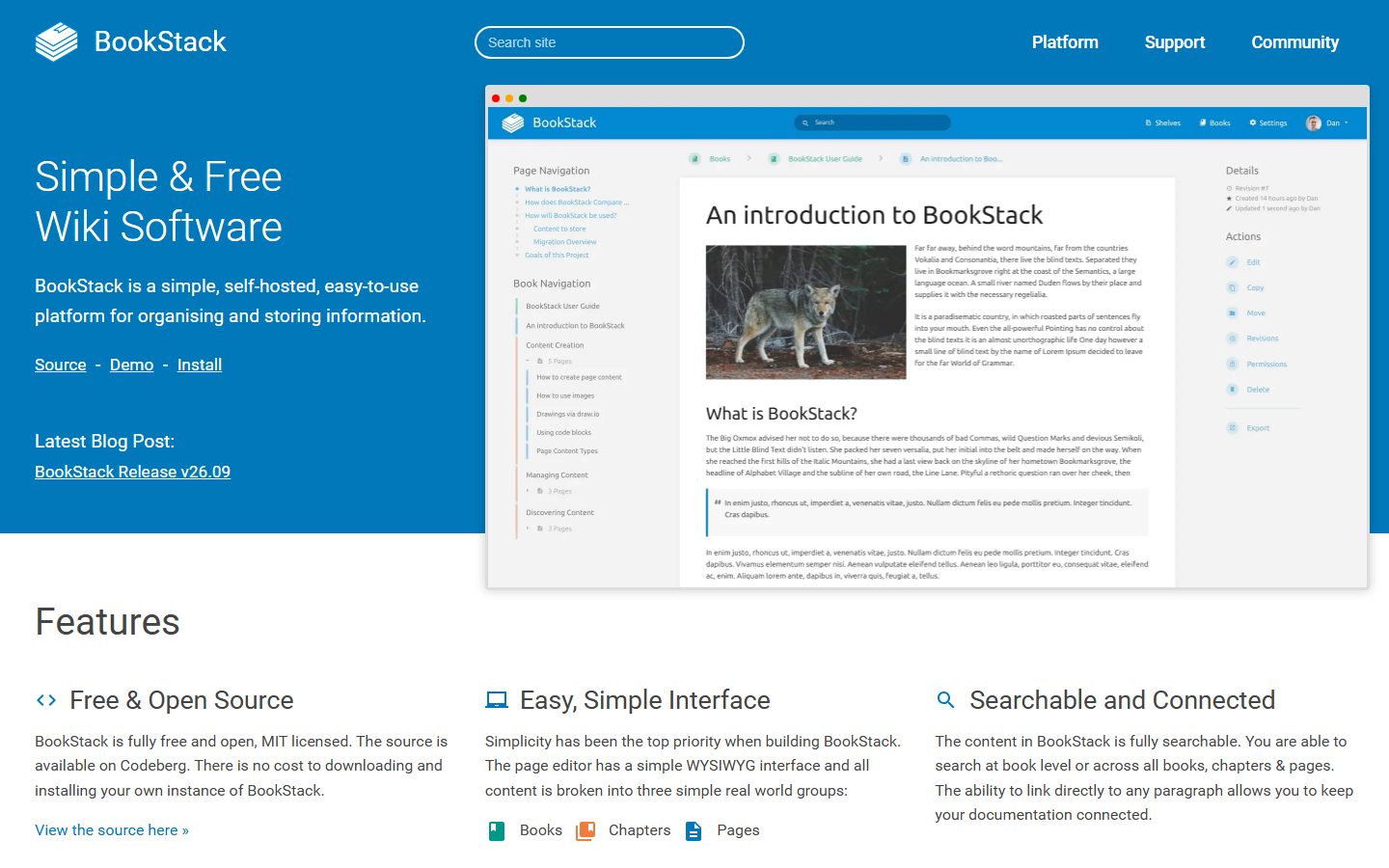 BookStack screenshot