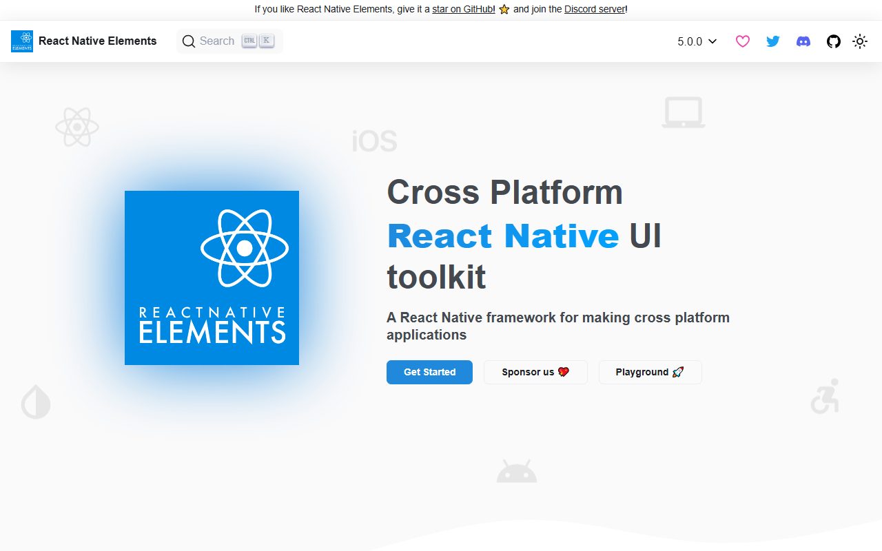 React Native Elements screenshot