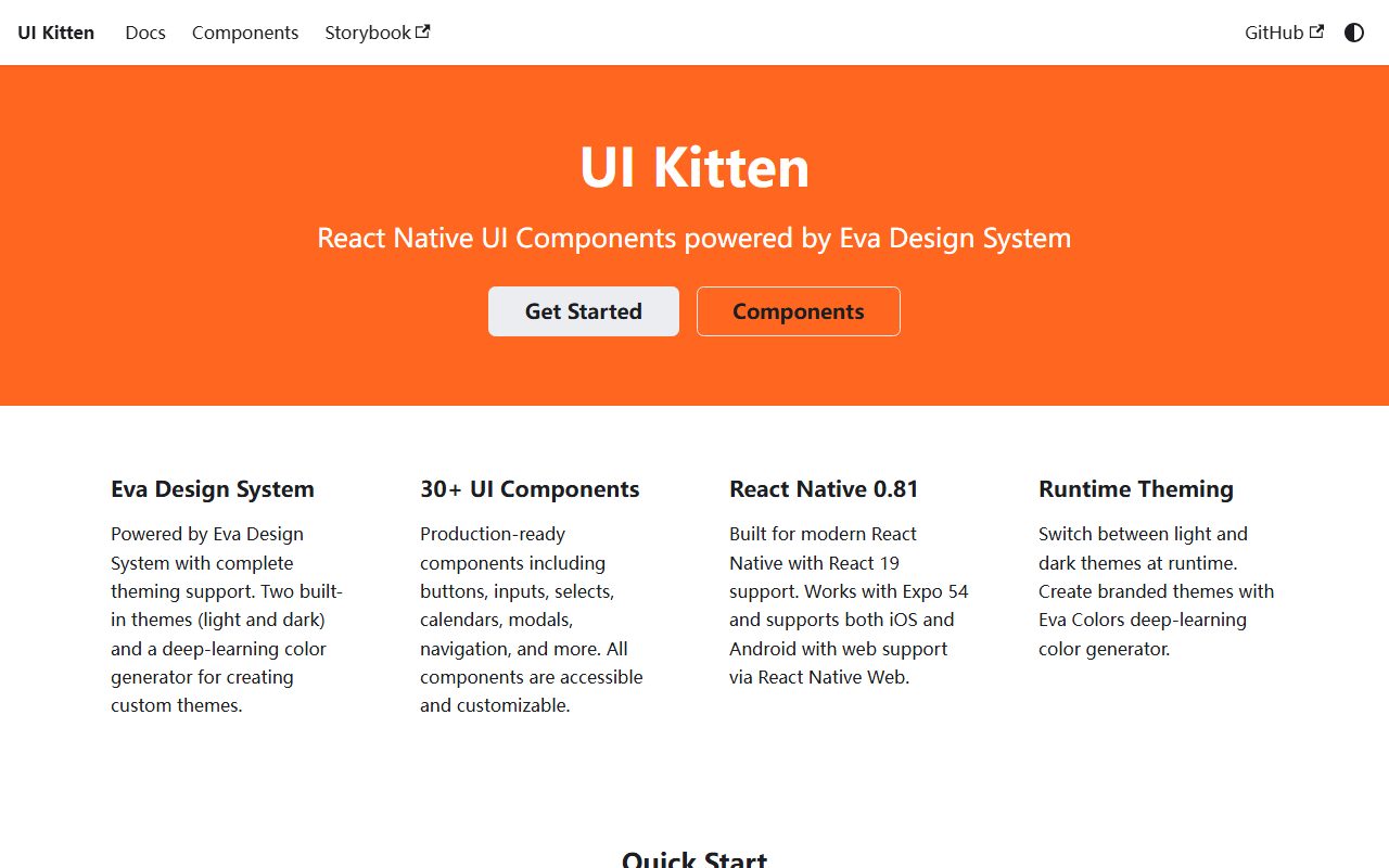 React Native UI Kitten screenshot